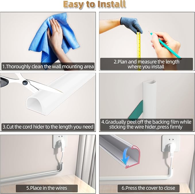 39" Side Open One Cord Hider for Wall Mounted Tv, Extension Cable Cover to Hide - Image 9