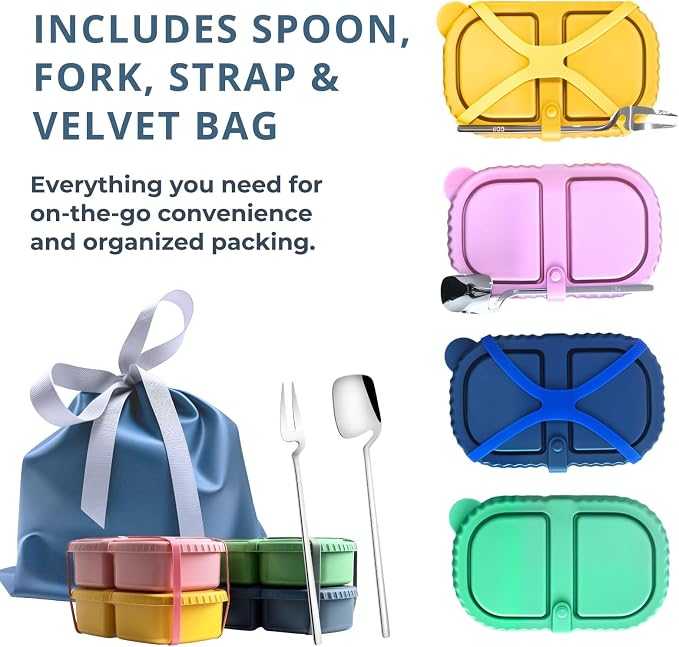 4 Pack Reusable Silicone Snack Containers - Image 4