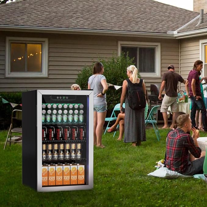 3.1 Cubic Feet Mini Fridge, 110 Can Freestanding Beverage Refrigerator - Image 6