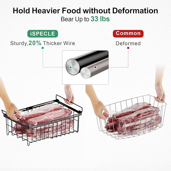 iSPECLE Large Expandable Freezer Organizer Bins - Image 9