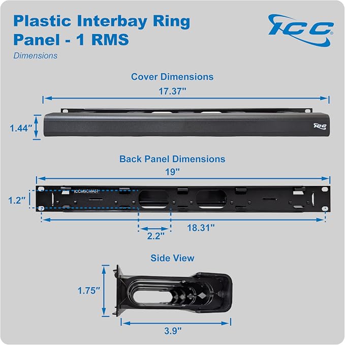 ICC 1U Ring Cable Manager Panel - Image 8