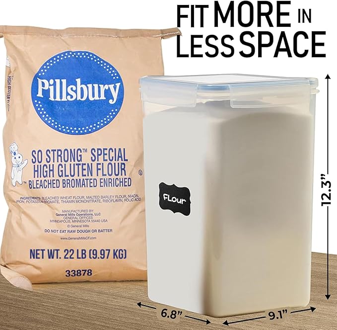 Flour Storage Container 2 PC Extra Large Food Storage Containers - Image 2