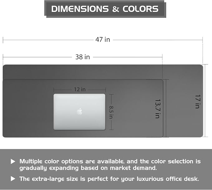 Aothia Leather Desk Pad Protector, Office Mat, Large Mouse Pad, Laptop Desk Pad - Image 3