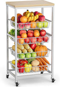 Snack Cart, 5-Tier Kitchen Carts on Wheels by Venkuber