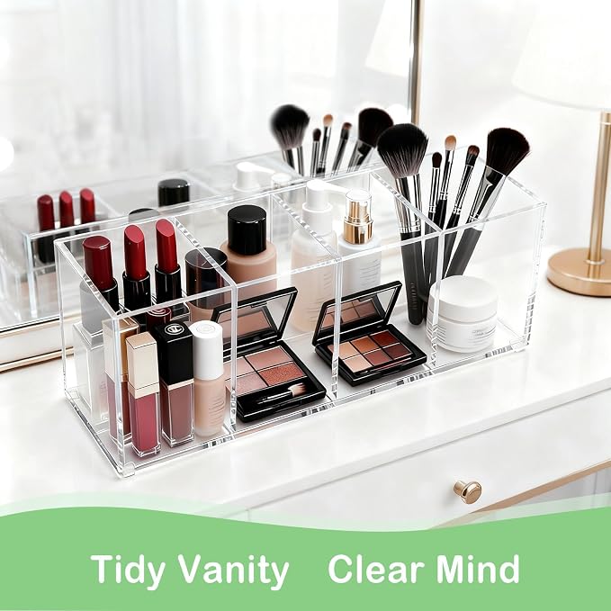 Clear Acrylic 4-Compartment Organizer Box, Large – Handcrafted, Eco-Friendly - Image 5