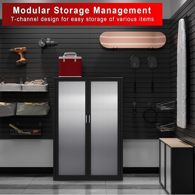4'H x 8'W Slatwall Panel Garage Wall Organizer, Heavy Duty Interlocking Slat - Image 6