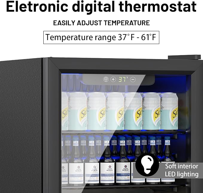 Mini Fridge 70 Can Beverage Refrigerator, 1.7 Cu.Ft Drink Fridge - Image 3