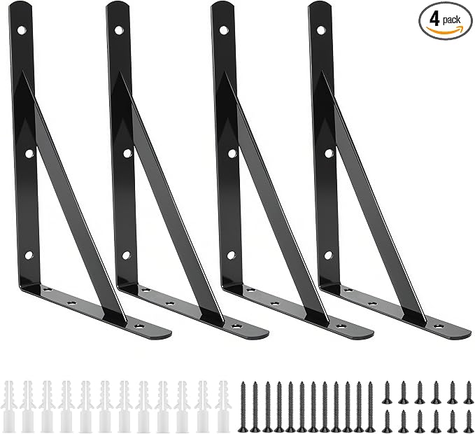 4 Pack L12 x H 8" Heavy Duty Shelf Brackets by Unknown