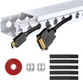 Updated White Cable Raceway Kit, 155（10x15.5） inch Open Slot Wire Covers by ENONCI