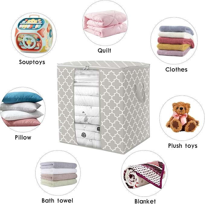 WISELIFE Storage Bags 3 Pack/100L Large Blanket Clothes Organization and - Image 7
