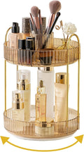 360 Rotating Makeup Organizer, 2 Tier Large Capacity Make Up Organizers and by Asayuee