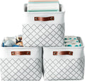 DECOMOMO White Storage Bins Fabric Storage Baskets by DECOMOMO