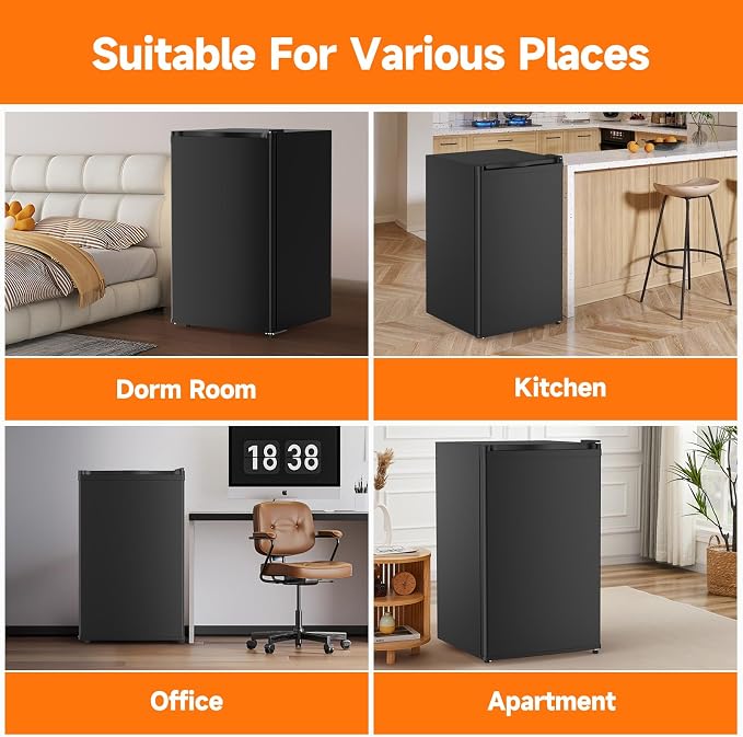 4.3 Cu.Ft Mini Fridge With Freezer, Single Door Mini Fridge w/7 Settings - Image 7