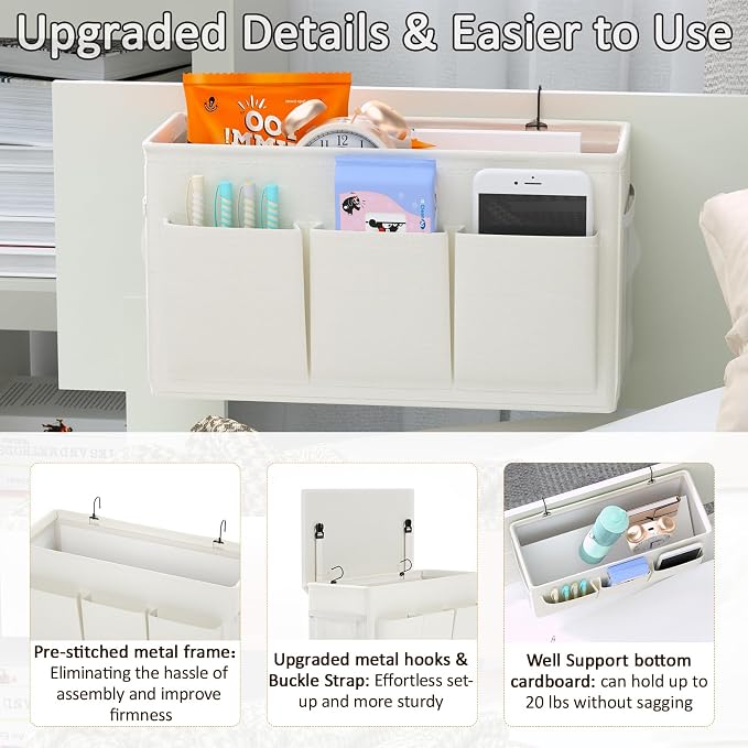 Dual-purpose Bedside Caddy Bedside Organizer, Bed Caddy - Image 3