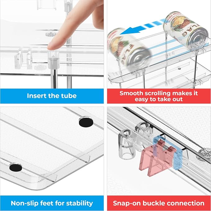 Stackable 4 Tiers Can Organizer Pantry, Canned Food Holder - Image 7