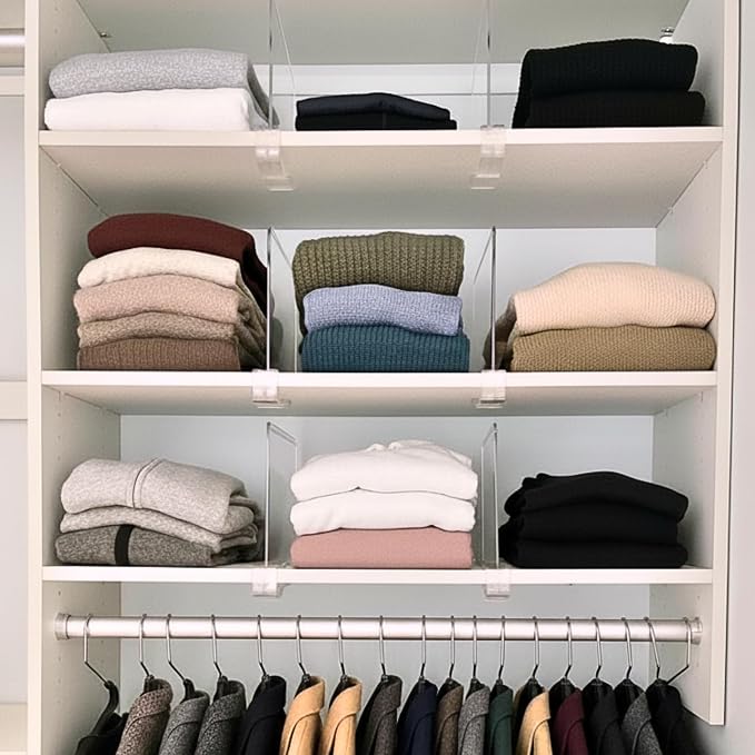 Shelf Dividers Purse Organizer for Closet: 11-inch Tall Acrylic Sweater - Image 9