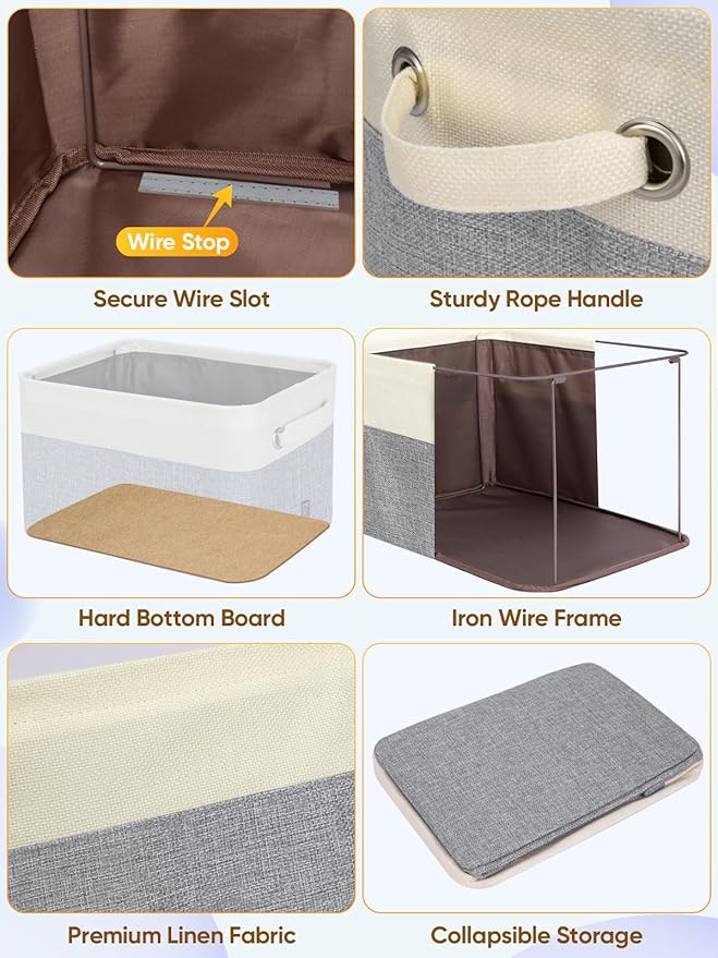 BALEINE 2 Pack Fabric Storage Bins - Image 6