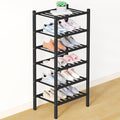 Smiry Bamboo Shoe Rack for Closet, 6 Tier Small Wooden Stackable Shoe Organizer by Smiry