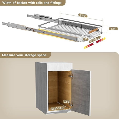 1 Pack Expandable Pull Out Cabinet Organizer，Side Mounting - Image 2