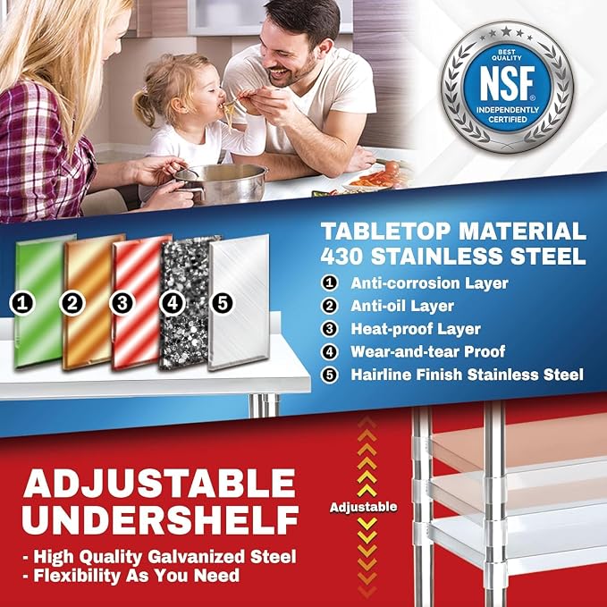 DuraSteel NSF Stainless Steel Table - Image 3