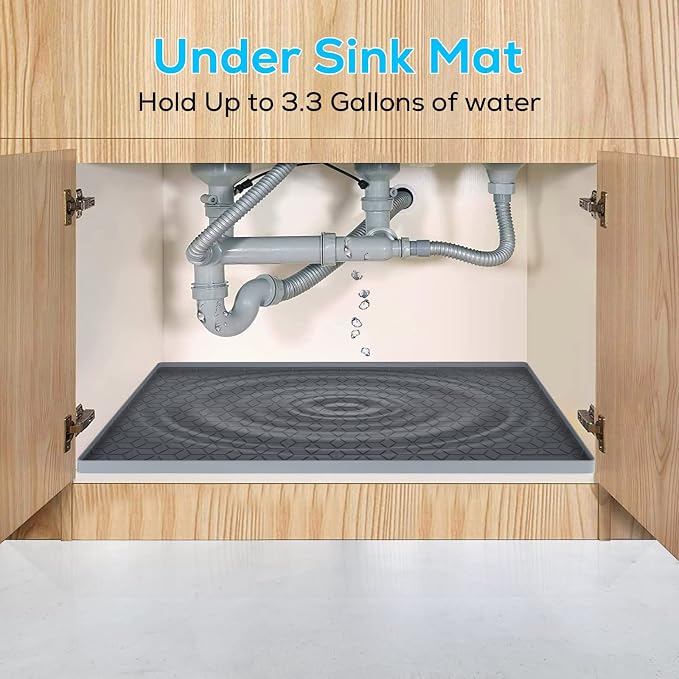 Under Sink Mat, Silicone Waterproof Under Sink Liner, Sink Cabinet Organizer - Image 3