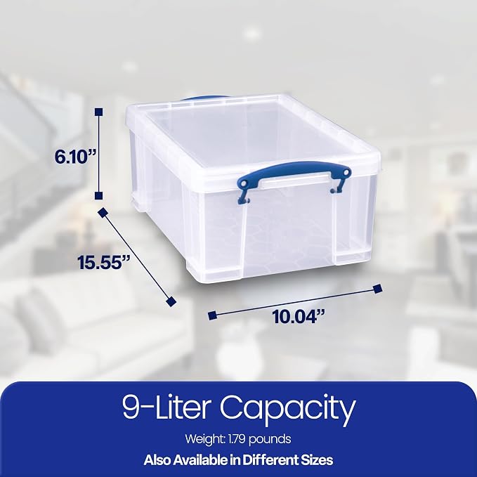 Really Useful Box Stackable 9 Liter Plastic Storage Container Bin - Image 3