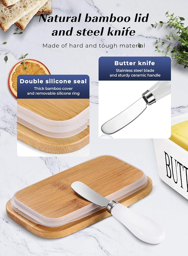 Butter Dish with Lid: Large Butter Container - Image 5