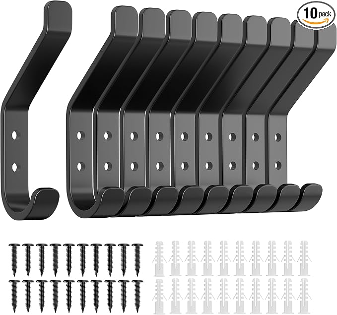 10-Pack Coat Hook for Hanging, Stainless Wall Hooks for Towel, Wall Mounted by susswiff