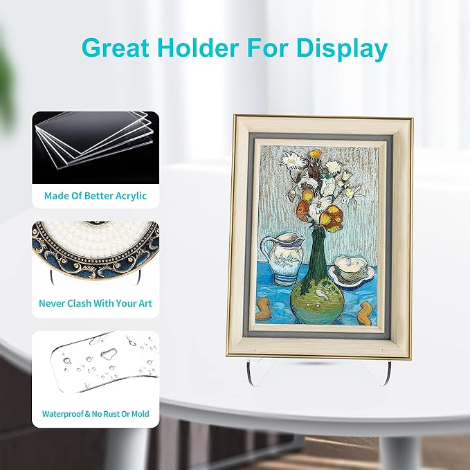Boloyo Flat Back Acrylic Plate Display Stand, 3 Inch 2PC Clear Acrylic Display - Image 5