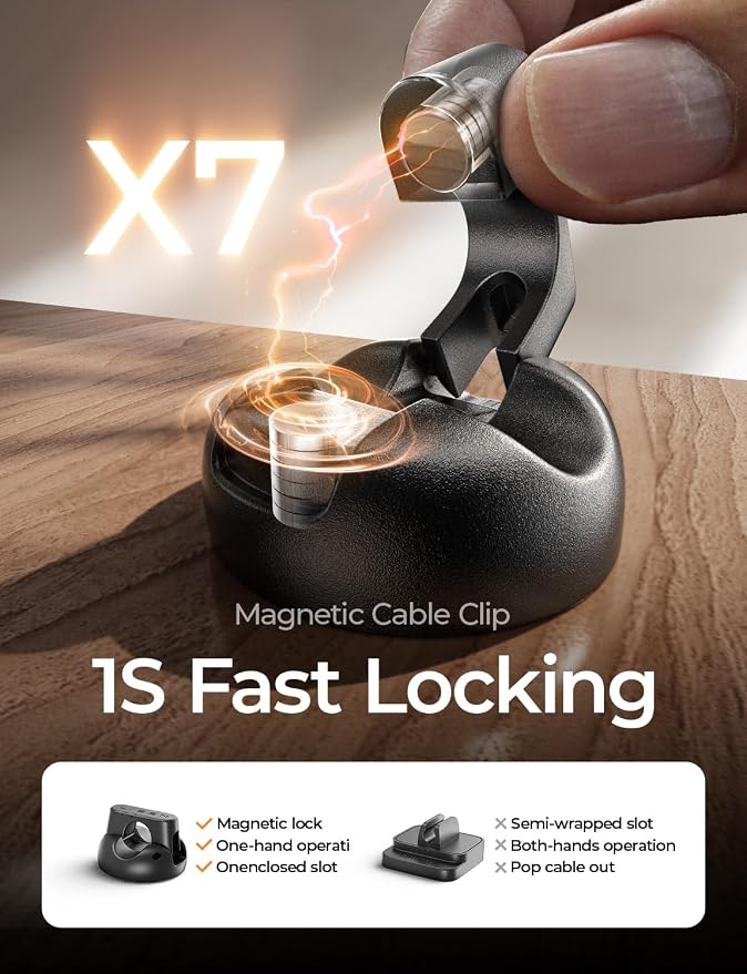 16-Pack Magnetic Cable Clips Cord Holder, LISEN Office Desk Organizers and - Image 4
