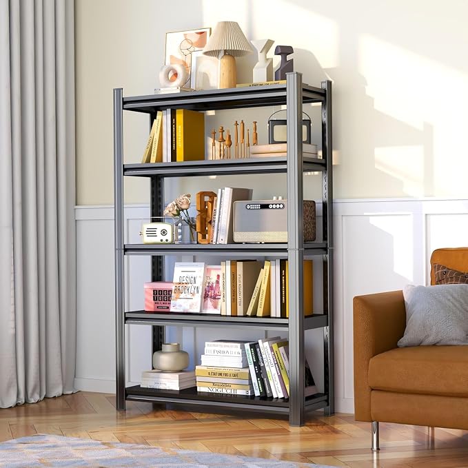 Storage Shelves, 5-Tier Metal Shelving, Garage Shelve 40''W*14''D*63''H by Beaunatixx