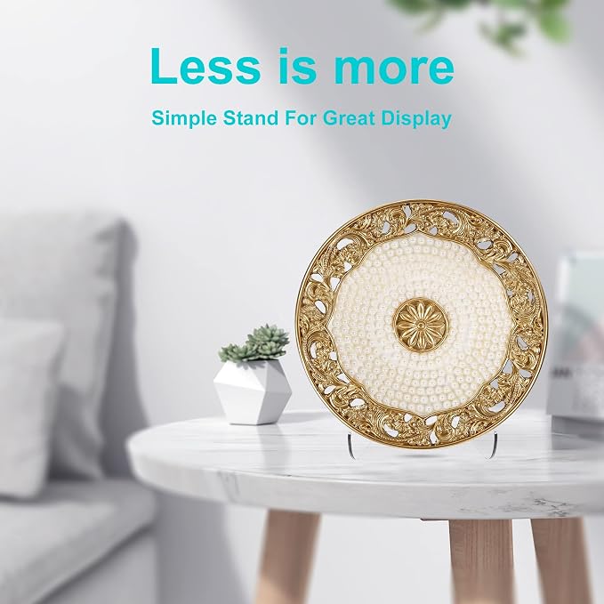 Boloyo Flat Back Acrylic Plate Display Stand, 4.5 Inch 5PC Clear Acrylic - Image 4