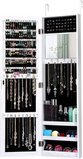 Giantex Wall Door Mounted Mirrored Jewelry Cabinet Jewelry Armoire Storage by Giantex