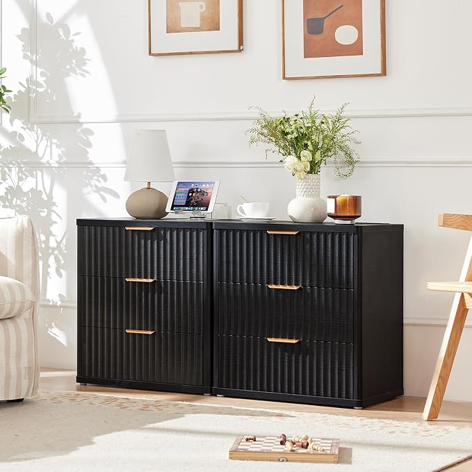 LEYAOYAO 23" Wide Fluted Farmhouse Night Stand Set of 2 - Image 4