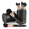 OMANIAC Makeup Brush Set Professional, 12 Pearlescent Wood Handle Makeup Brushes by OMANIAC