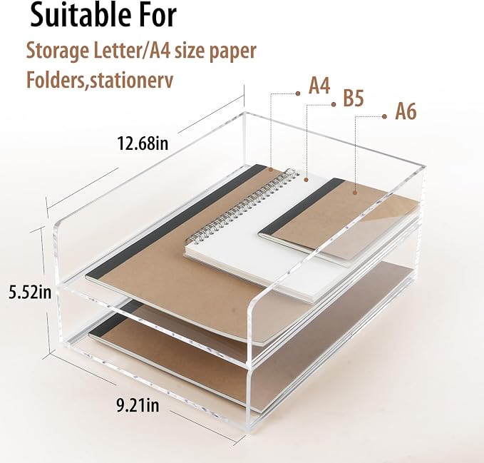 4 Pack Acrylic Paper Tray Organizer - Image 3