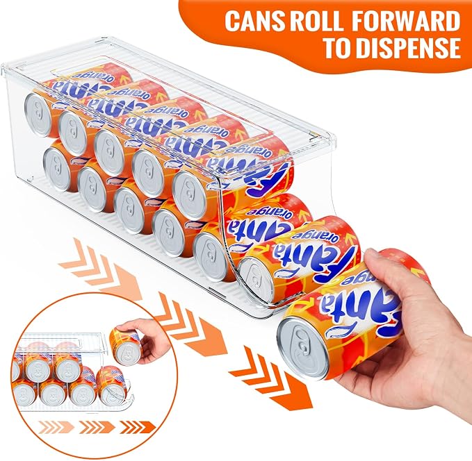 4 Pack Soda Can Organizer for Refrigerator, Stackable Canned Food Pop Cans - Image 3