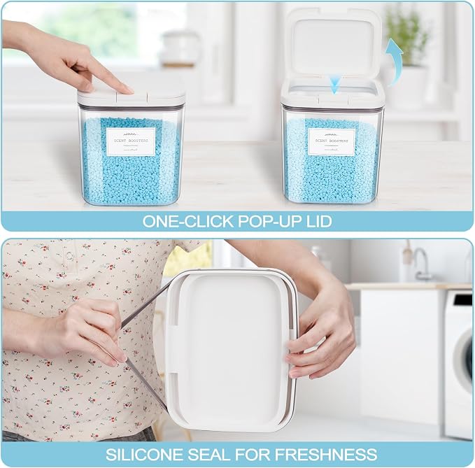 4 Pack Stackable Laundry Pods Container & Dryer Sheet Holder - Image 4