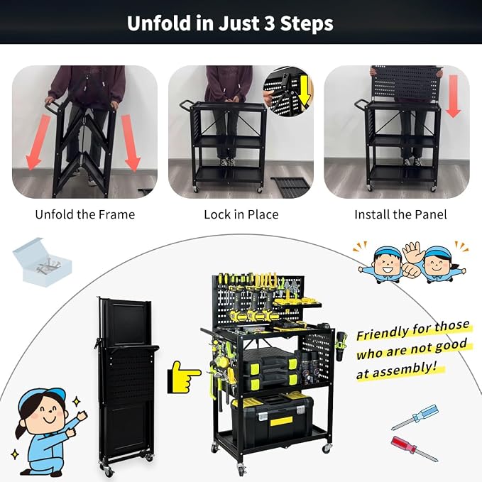 Lumizone Foldable Tool Cart - Image 2