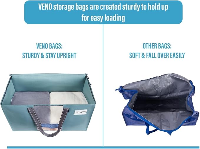 VENO 6 Pack Moving Bags, Comforter and Blanket Storage Bags - Image 4