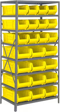 Quantum Storage Systems Wire Shelving Unit W/24YELLOW Bins by QuantumStorageSystems