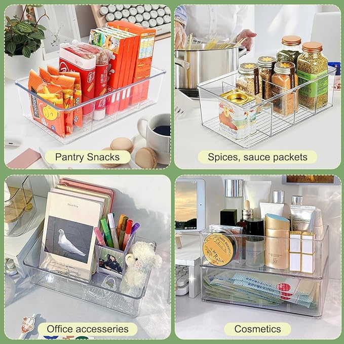 Snack Organizer for Pantry Shelf, 8 Pack Clear Plastic Pantry Storage Bins - Image 5