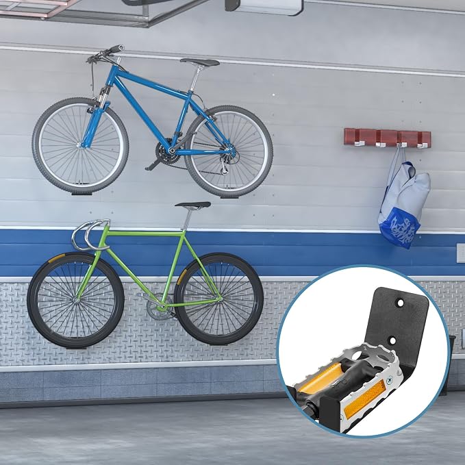 6 Pack Bike Wall Mount Bike Pedal Hanger Wall Mount Bike Hangers Heavy Duty - Image 6
