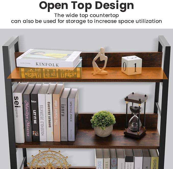 Himimi Bookshelf, Industrial Wood Bookshelves and Bookcases, Ladder Shelf 5 Tier - Image 7