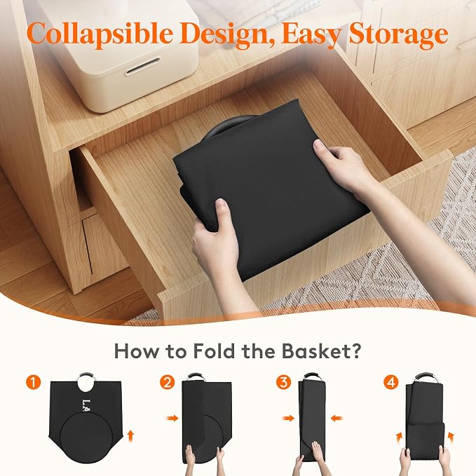 Lifewit 100L 2-Pack Large Laundry Basket, Collapsible Laundry Hamper - Image 8