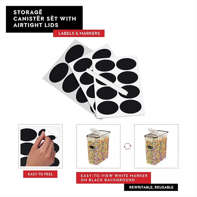 Cereal Containers Storage 2 Pack 135 fl. oz Cereal Dispenser Countertop - Image 7
