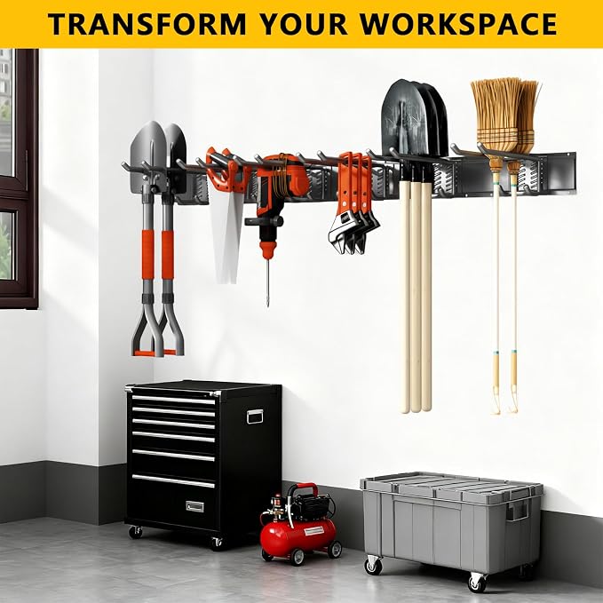 Garage Tool Organizer Wall Mount, 32inch Heavy-Duty Garage Storage System and - Image 7