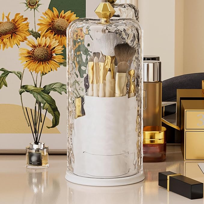 Rotating Makeup Organizer, 360-Degree Clear Cosmetic Case - Image 5