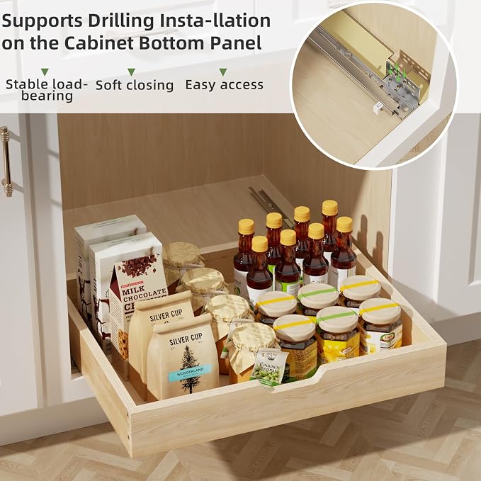 Pull Out Drawers for Cabinets, 13½” W x 21” D Soft Close Slide Out Drawers for - Image 5