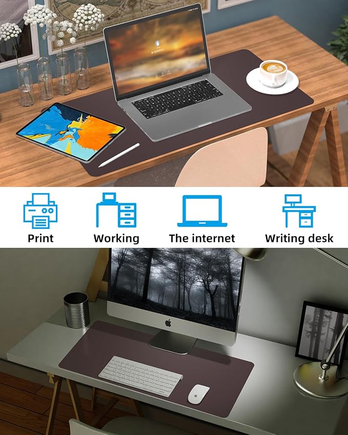 Non-Slip Desk mat, PULeather Desk Pad Protector, Office Desk Mat, Large Mouse - Image 6